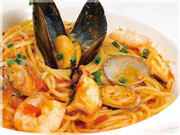 イタリアンディナー パスタ ペスカトーレ